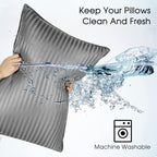 Basic Beyond King Size Pillows for Sleeping - Soft Down Alternative Pillows Luxury Hotel Collection Bed Pillows Set of 2, Grey, 20x36 Inches