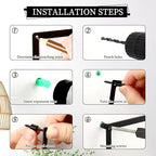 OYEFLY 2 Pcs Metal Abstract Wall Art,Modern Geometric Decor (Black, style 2)