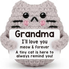 Grandma Gift Birthday Gifts for Grandma from Granddaughter Grandson Grandkids Emotional Support Crochet Cat Gifts for Grandmother Nana Gigi Granny Granmmy Christmas Stocking Stuffers