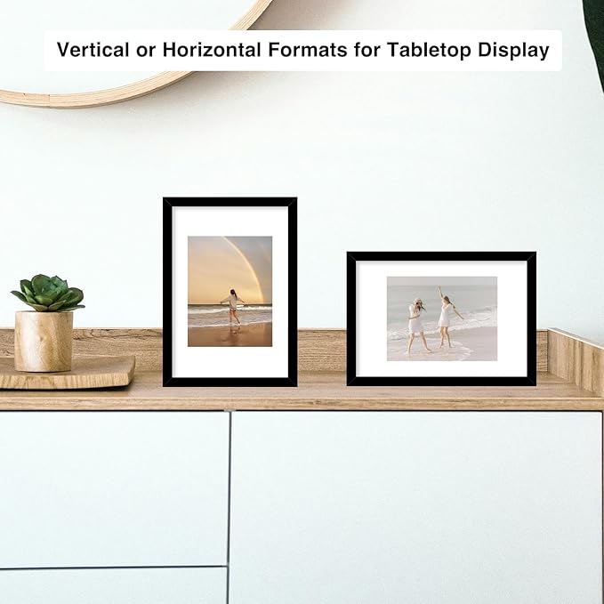 12 Packs 8x12 Picture Frames, Display 6x8 with Mat or 8x12 Without Mat, Gallery Wall Frame Set, 8 by 12 Frames Bulk Set of 12 Collage Wall Decor Photo Frames Set for Wall and Tabletop, Black