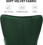 Nalupatio Mid Century Modern Velvet Accent Chair, Tufted Button High Back Chair, Upholstered Wingback Armchair with Metal Legs, High Back Side Chair for Living Room Bedroom, Green