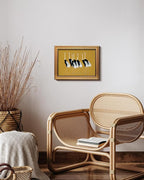 HUARCEY Gold Framed Vintage Wall Art for Living Room, Animals Painting Prints Shelf Decor for Kitchen, Aesthetic Bedroom Wall Art Decor, Christmas Gifts for Friends or Family (Seven Cranes 12"x16")