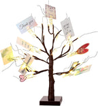 Mudder Money Holder Tree Present Card Holder with 12 Clear Clips LED Birch Twig Lights Tabletop Display Tree for Christmas, Valentines, Memo, Photo, Wedding(Classic Style,Brown, Warm White)