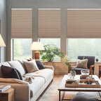 Changshade Custom Cordless Cellular Shades, Blackout Honeycomb Shades for Windows, Pull Down Pleated Blinds, Easy to Install for Indoor Windows and French Doors, Light Brown