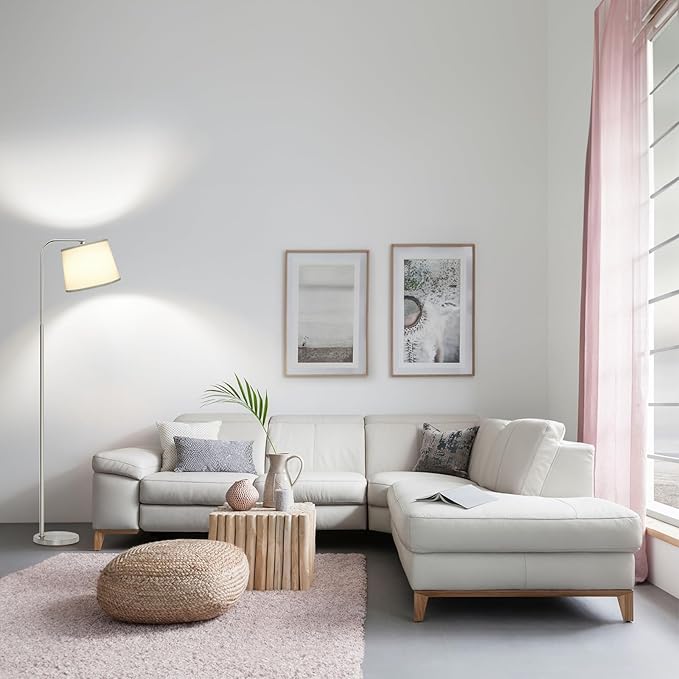 AKASUKI Floor Lamp for Living Room with 3 Color Temperatures, Foot Switch Standing Lamps for Living Room, Bedroom, Office, Arc Mordern Floor Lamp with 9W LED Bulb Included
