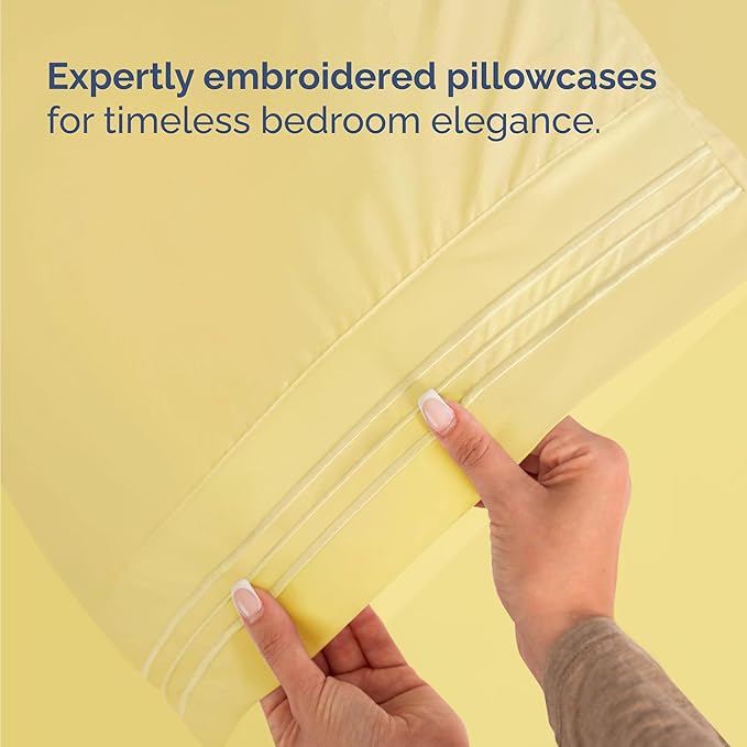 Twin Size 3 Piece Sheet Set - Comfy Breathable & Cooling Bed Sheets Set - Hotel Luxury Bedding for Women, Men, Kids, Teens, Boys & Girls - Deep Pockets, Ultra-Soft, Wrinkle Free - Oeko-Tex - Yellow