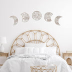 Jetec 5 Pcs Moon Phase Wall Art Decor Wall Pediments Hanging Wooden Moon Phase Spiritual Bedroom Nordic Boho Lunar Aesthetic Art for Living Room Dorm Apartment Bar Ornament(Vintage Color,10.6 Inch)