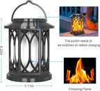 Solar Lanterns Outdoor, Flickering Flames Outdoor Solar Lights Hanging Lanterns Waterproof Decoration Lighting for Garden,Tree,Table (2 Pack)