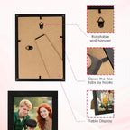 FIXSMITH 4x6 Picture Frame Set of 4, 4x6 Photo Frames with HD Plexiglass for Wall Hanging or Tabletop Display, Black