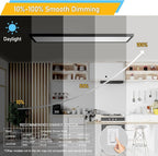 AIKVSXER 6Pack 1x4 Black LED Flat Panel Light Surface Mount 50W 4CCT 5500Lm with Night Light, 3000K/4000K/5000K/ Flush Mount Ceiling Light, for Household and Commercial-ETL