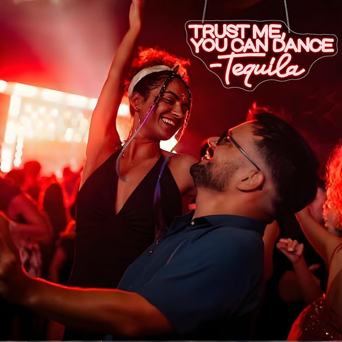 Neon Sign, Trust Me You Can Dance Neon Signs for Wall Decor Neon Red LED Signs Room Neon Light Up Signs Home Decor for Business Bedroom Club Party Bars Shop USB Operated