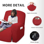 Easy-Going 4 Pieces Oversized Recliner Stretch Sofa Slipcover Sofa Cover Furniture Protector Couch Soft with Elastic Bottom Polyester Spandex Jacquard Fabric Small Checks Christmas Red,X-Large