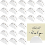24PCS White Table Number Stands, Wooden Lightweight Wedding Table Name Holder, Small Size Place Card Holders, Semicircular Design, for Office Tag Photo Menu Clips Wedding Birthday Party Restaurant
