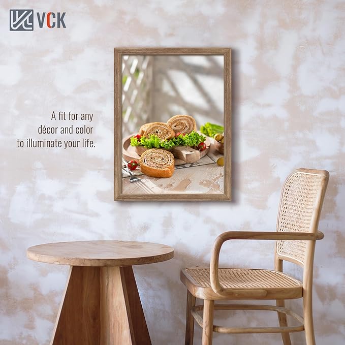 VCK 18x24 Poster Frame 3 Pack, Brown Walnut Wood Picture Frame, Exclusive Wood Grain, Wall Mounting Hanging