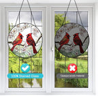 Cardinal Suncatcher Stained Glass Window Hanging - 8” Stained Glass Suncatchers for Windows - Sun Catchers Indoor Window Catcher with Hooks and Chain - Birthday Gifts for Mom Grandma