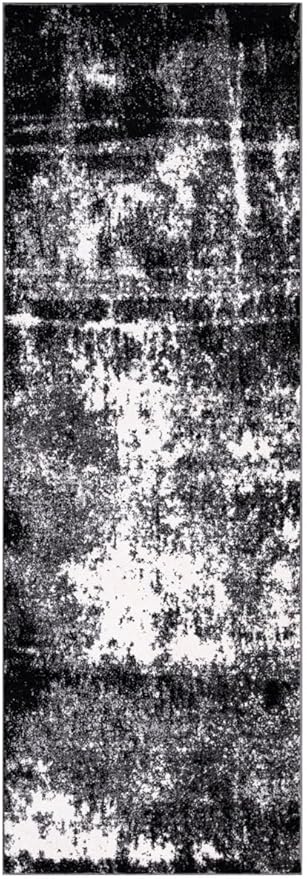 Keen Home Design Area Runner Rugs - 2x8 Non-Shedding, Abstract Runner for Kitchen, Living Room, Bedroom, Dining Room, Entryway - Size: 2'8" x 7'7", Abstract Black