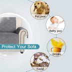 Flamingo P 100% Waterproof Slip Resistant Sofa Slipcover Water Repellent Furniture Protector Quilted Furniture Covers Couch Cover for Pets Non Slip (Seat Width Up to 54") Grey
