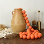 OMISHE 76" Long Large Wood Bead Garland with 1.6" Diameter Wooden Beads and Tassels, Rustic Farmhouse Country Wood Beads Garland for Home Tiered Tray Decor, Decorative Beads with Tassels Orange