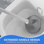 2 Pack Toilet Brush and Plunger Set, 3 in 1 Toilet Bowl Brush and Holder with Crevice Cleaning Brush Wall Mounted Household Bathroom Cleaning Tools Combo(2)
