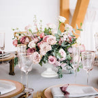 Sziqiqi White Urn Vase for Wedding Centrepiece: 5.5in Small Vases for Table Decoration Set of 2 - White Vintage Pot for Artificial Flower Arrangement - Metal Unique Honeycomb Vase for Birthday Party