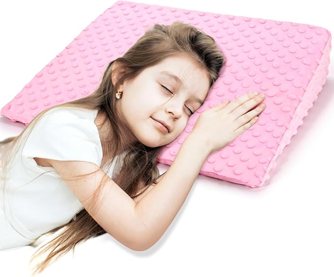 Kids Wedge Pillow with Pillowcase, Memory Foam for Back,Legs & Knees, Relaxation and Comfort, Soft and Breathable, Dot Texture Pillow for Reading Watching TV Gaming Sleeping, Fit for Sofa Floor Room