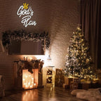 WLHOPE God's Plan Neon Sign White Led Neon Signs for Wall Decor, God Neon Signs USB Powered Letter Neon Light Signs for Bedroom Living Room Home Bar Wedding Party Decoration