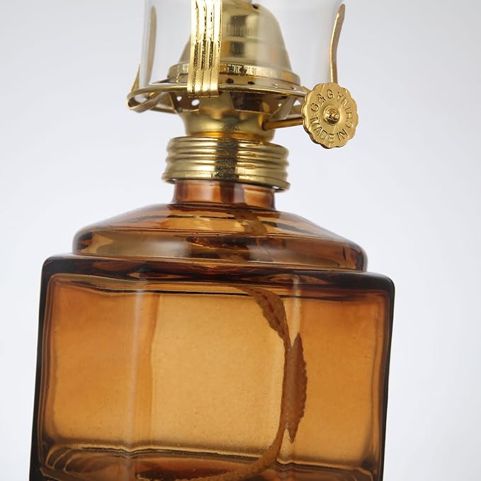 2 Pack Rustic Oil Lamp Large Vintage Glass Kerosene Lamp Chamber Oil Lamps for Indoor Use Home Decor Classic Old Hurricane Oil Lamp for Emergency Lighting 12.5''