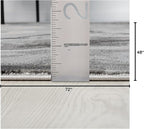 Abani Regal Collection Area Rug - Abstract Dark Grey Cracked Stone Design - 4' x 6' - Washable - for Living Room, Bedroom & Office