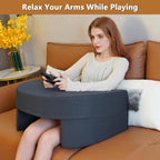 Reading Pillow for Gaming Large, Wide Lap Desk Pillow for Adult Reading, Arm Rest Memory Foam Cushion Pillow for Working, Playing, Steam Deck Switch or Sitting in Bed Floor Couch Sofa (Grey)