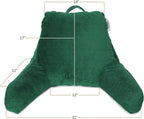 Nestl Reading Pillow Standard Bed Pillow, Back Pillow for Sitting in Bed Shredded Memory Foam Chair Pillow, Reading & Bed Rest Pillows Dark Green Back Pillow for Bed, Bed Chair Arm Pillow with Pockets