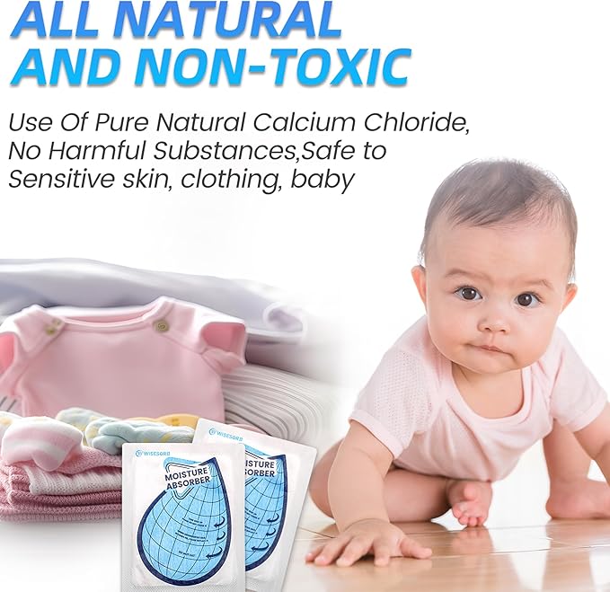 25 Gram 10 Packs Moisture Absorbers Packs, Leakproof Desiccant Dehumidifier Bags for Bathrooms, Basements, Rvs, Humidity Absorbers Packets for Closet