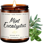 Auelife Mint Eucalyptus Candle | Aromatherapy Candle for Relaxation, Soy Candles for Home Scented, Home Fragrance Gifts for Women Men - Long-Lasting 7oz Jar