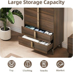 Dresser for Bedroom with 5 Drawers,Mid Century Modern Dresser with Storage,31" Wide Modern Chest of Drawers with Metal Handles,Large Wood Drawer Organizer for Bedroom,Living Room,Walnut