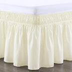 RIMELA Bed Skirt King Size 12 Inch Drop, Wrap Around Elastic Bedskirt Solid Microfiber Luxury Hotel Quality Fabric, Easy to Install Machine Washable Wrinkle & Fade Resistant, Cream