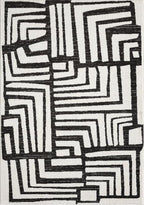 Abani Nomad Cream & Grey Area Rug 2' x 3' for Living Room, Bedroom - Geometric Box Design - Durable & Easy to Clean