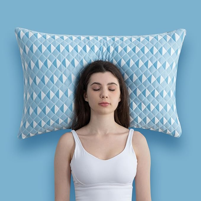 MOLCLCUY Memory Foam Pillows Standard Size Set of 2 Adjustable Cooling Pillow with Washable Removable Cover for Side Back Stomach Sleepers(20"x 26")
