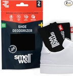 SmellWell - Scented Shoe Deodorizer Inserts - Odor Eliminators - Activated Bamboo Charcoal + Minerals - Natural Fresheners for shoes, bags, gloves - 2 x 1.8oz Original Size Black Zebra