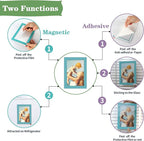 CRUGLA 12 Packs Colorful 4x6 Magnetic Picture Frames for Refrigerator Locker, Colored Peel and Stick Frame Bulk, 4 by 6 Photo Holders for Fridge Dishwasher Whiteboard, 6 Colors