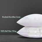 ROYALE LINENS 16 x 16 Pillow Insert - Down Alternative Throw Pillows Insert - Square Pillow Pack of 4 White - Bed & Couch Pillows - Inner Cushion for Bed, Cushion for Living Room - Shams Stuffer