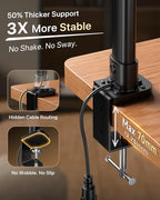 ONEMIX 42" LED Desk Lamp with Clamp, Architect Desk Light with Remote, Adjustable 4-Segment Bar, 1800LM Bright, Eye-Caring Desk Lamp for Home Office, Reading, Study, Dual Monitors, Workbench (Black)