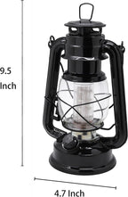 YAKii LED Vintage Lantern Metal Hanging Hurricane Lantern 12 LED Dimmer Switch Cold White Battery Operated Power Outage Indoor Camping Lighting Outdoor Brooklyn Decoration (Black Pack of 8)
