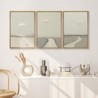 SIGNWIN Framed Canvas Print Wall Art Minimalist Rain Cloud Abstract Neutral Landscape Photography Modern Art Minimalist Black and White for Living Room, Bedroom, Office - 24"x36"x3 Natural