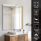 Frameless Mirror, 40x48 Inch Large Bathroom Mirrors for Wall Over Sink, Upgraded Shatterproof Vanity Mirror with Polished Edge for Bathroom,Bedroom,Living Room and Entryway