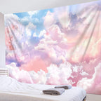 HVEST Pink Cloud Tapestry Colorful Abstract Clouds Natural Landscape Tapestries Wall Hanging for Bedroom Living Room Teen Dorm Indie Decor Poster Blanket,59x51 Inches