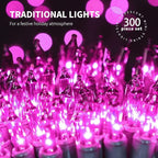 300LIGHTS(2*150L) PURPLE Extra-Bright With End Connectors Halloween Decorative Lights 19.44m UL Certified Mini String Light Set Waterproof for Halloween Home Garden Christmas Tree Party Patio