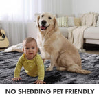 5x7 Ft Large Shag Rugs for Bedroom Living Room for Men Boys, Tie Dyed Ultra Soft Fluffy Furry Area Rug for Indoor Floor, Aesthetic Carpet for Home Decor (Black)