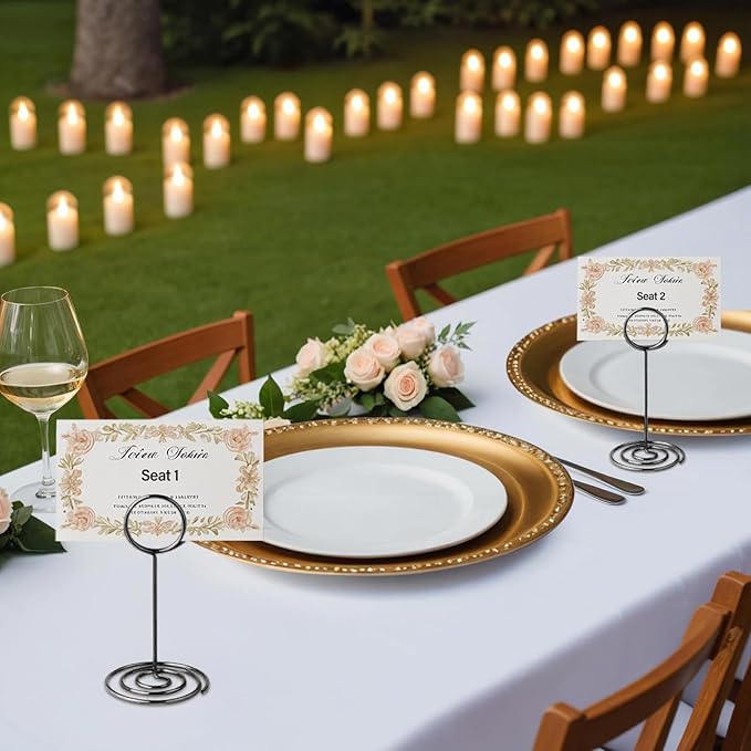 20 PCS Table Number Holder Table Card Holder Cards Stand Name Menu Clips Picture Holder (Black)