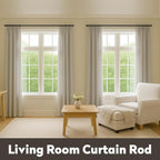 2pcs Black Curtain Rod 40-63 Inch Bundle Adjustable Iron Construction Curtain Hardware Bedroom Wall Drill Installation Kit Included Matte Finish Contemporary Style