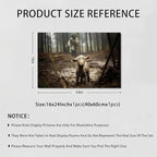 Framed Jesus Christ Wall Art Canvas Jesus and Lamb of God Christian Painting Prints Biblical Wall Decor Religious Room Decor for Church Prayer Room Christian Schools Hospitals 16" x 24"