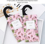 ROSE COTTAGE Large 12 Packs Rose Hanging Closet Deodorizer Air Freshener Long Lasting Scented Sachets Smell Goods for House